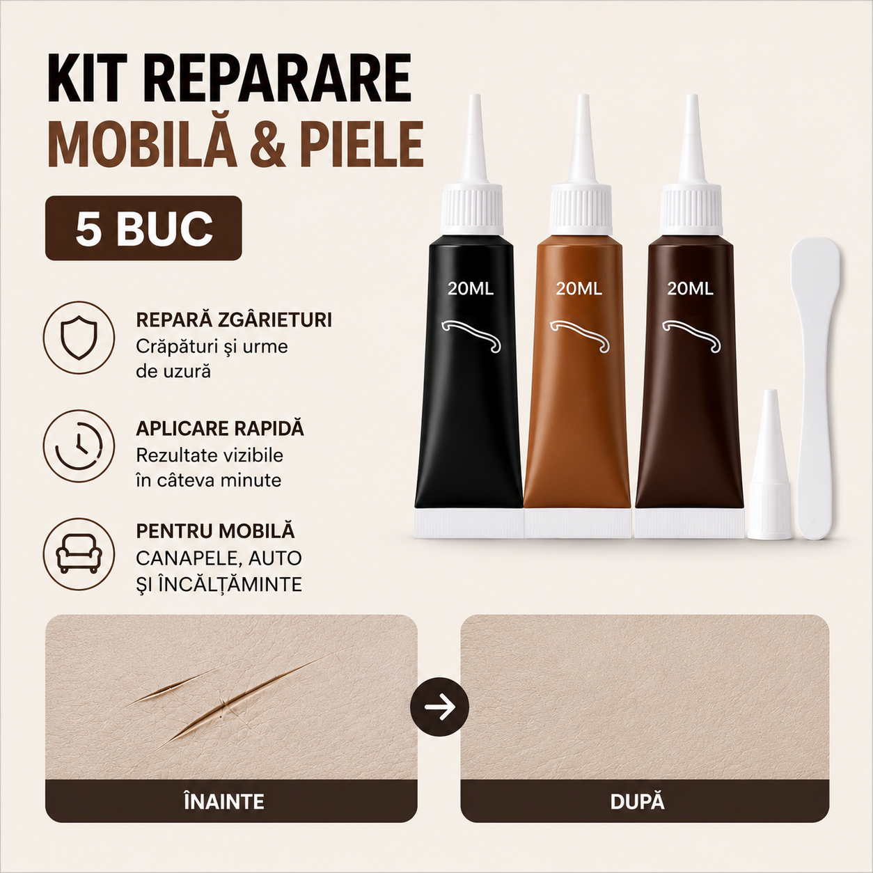 Chit de reparare piele și mobila 5 buc