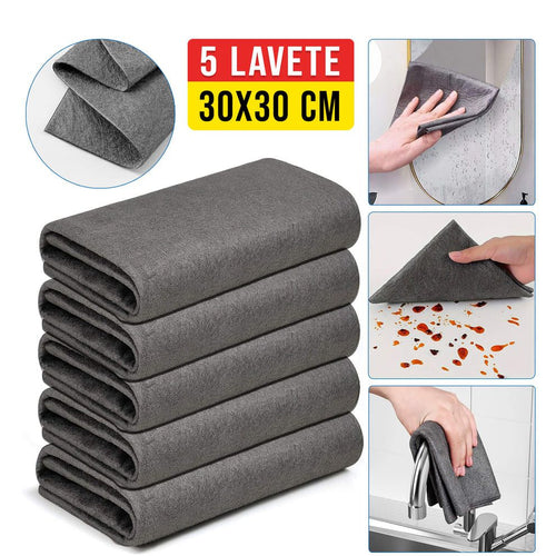 Set 5 Lavete Magice din Microfibra 30x30 cm