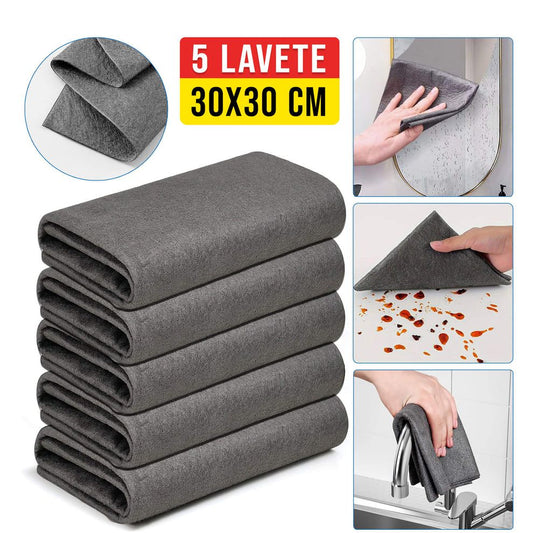 Set 5 Lavete Magice din Microfibra 30x30 cm